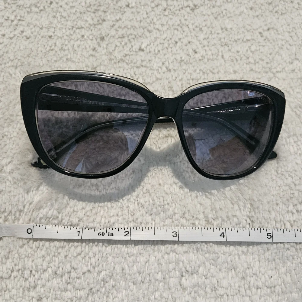 Ted Baker Black Sunglasses Cat Eye Luxury Contemporary Minimalist Summer Resort - Picture 9 of 12